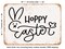 DECORATIVE METAL SIGN - Hoppy Easter - 2 - Vintage Rusty Look
